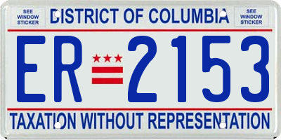 DC license plate ER2153