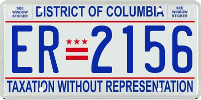 DC license plate ER2156