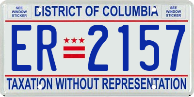 DC license plate ER2157