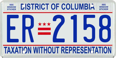 DC license plate ER2158