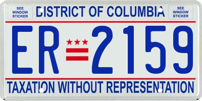 DC license plate ER2159