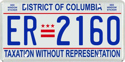 DC license plate ER2160