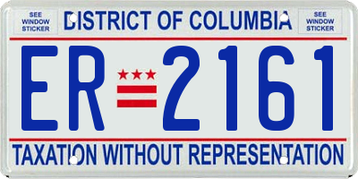 DC license plate ER2161