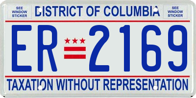 DC license plate ER2169
