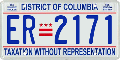 DC license plate ER2171