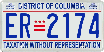 DC license plate ER2174