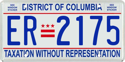 DC license plate ER2175
