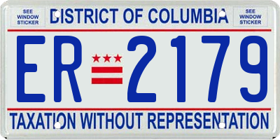 DC license plate ER2179