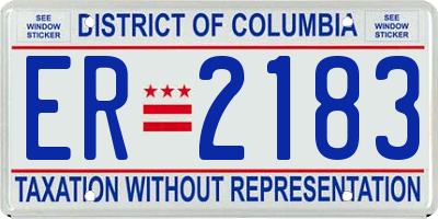 DC license plate ER2183