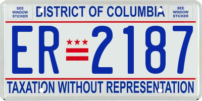 DC license plate ER2187