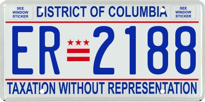 DC license plate ER2188