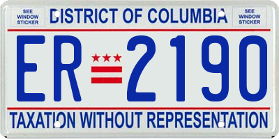 DC license plate ER2190