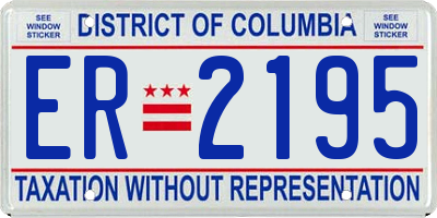 DC license plate ER2195