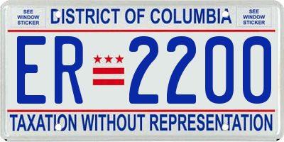 DC license plate ER2200