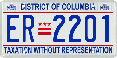 DC license plate ER2201