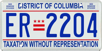 DC license plate ER2204