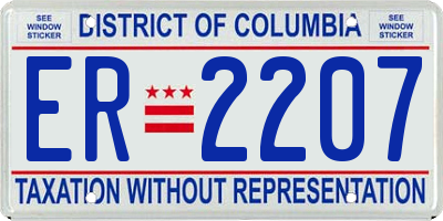 DC license plate ER2207