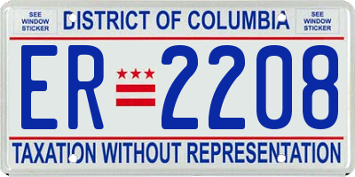 DC license plate ER2208