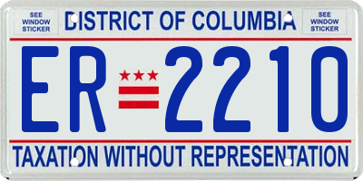 DC license plate ER2210