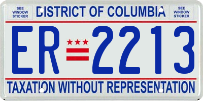 DC license plate ER2213