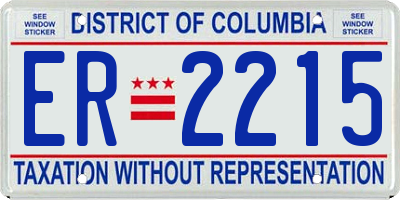 DC license plate ER2215