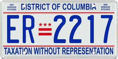 DC license plate ER2217