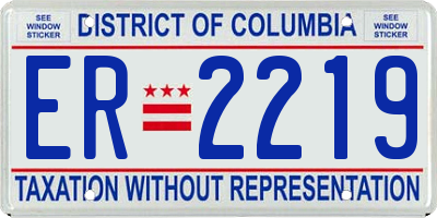 DC license plate ER2219
