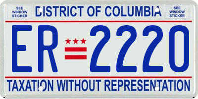 DC license plate ER2220