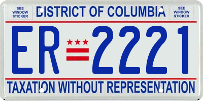 DC license plate ER2221