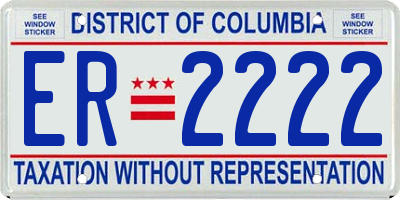 DC license plate ER2222