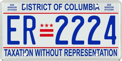 DC license plate ER2224