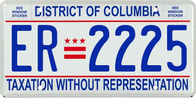 DC license plate ER2225