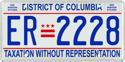 DC license plate ER2228
