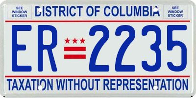 DC license plate ER2235