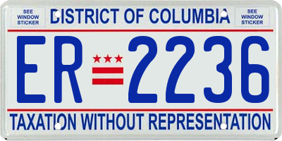 DC license plate ER2236