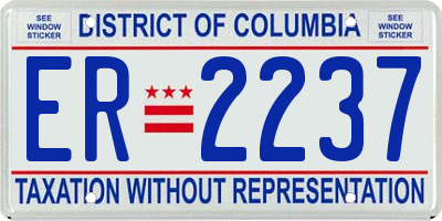 DC license plate ER2237