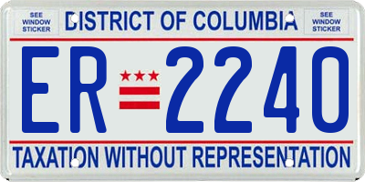DC license plate ER2240