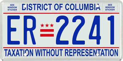 DC license plate ER2241