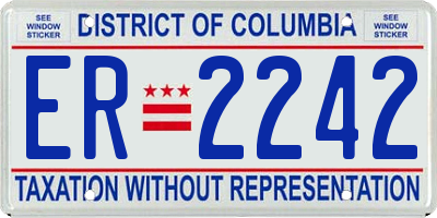 DC license plate ER2242
