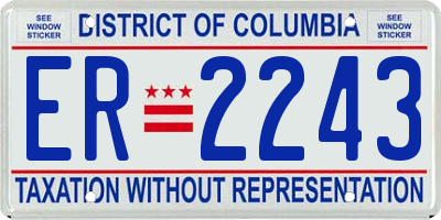 DC license plate ER2243