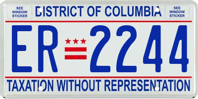 DC license plate ER2244