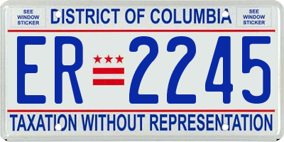 DC license plate ER2245