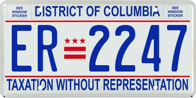 DC license plate ER2247