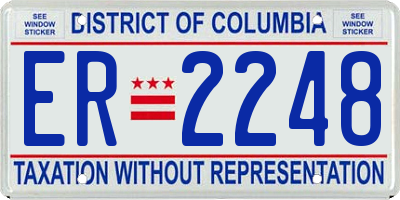 DC license plate ER2248