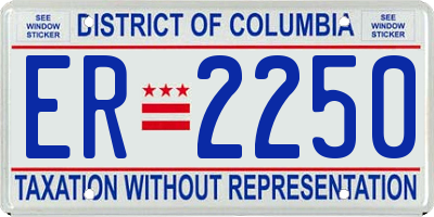 DC license plate ER2250
