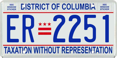 DC license plate ER2251