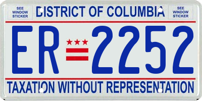 DC license plate ER2252