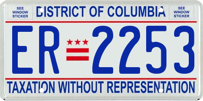 DC license plate ER2253