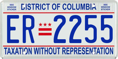 DC license plate ER2255