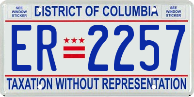 DC license plate ER2257